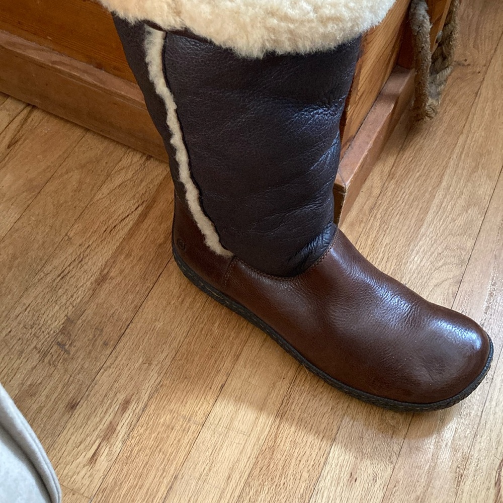Born Leather Winter Boots with Shearling Lining